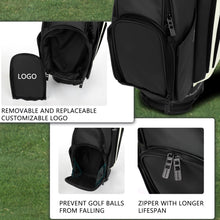 Load image into Gallery viewer, wosofe 14-Way Golf Cart Bag, Waterproof PU Leather, Black/White Sporty