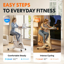 Load image into Gallery viewer, FLEXISPOT Exercise Bike with 2D Desktop - V9 White