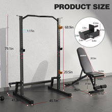 Load image into Gallery viewer, DONOW Olympic Weight Bench with Squat Rack Adjustable Workout Bench with Rack for Bench Press Sthrength Training (Red)