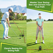 Load image into Gallery viewer, Golf Alignment Sticks Holder, Angle Adjustable Golf Training Aid, Weighted Golf Swing Trainer with Metal Sticks Practice Teaching Aid for Aiming, Putting, Swing