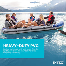 Load image into Gallery viewer, INTEX Excursion 5-Person Inflatable Fishing Boat River Raft Set with Oars