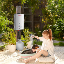Load image into Gallery viewer, GASLAND 2.64GPM Tankless Water Heater Propane 10L, Outdoor Propane Camping Hot Water Heater, Overheating Protection,Instant Hot Water Heater for RV Cabin Barn Camping Boat, Silver, BE264S