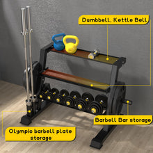 Load image into Gallery viewer, 3-Tier Weight Rack, Dumbbell Kettlebell Rack 1100LB Capacity Weight Plate