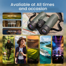 Load image into Gallery viewer, Aurosports 12x42 HD Binoculars for Adults, BAK4 Prism IPX7 Waterproof