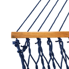 Load image into Gallery viewer, Original Pawleys Island Large Navy DURACORD Rope Hammock with Extension Chains & Tree Hooks, Handcrafted in The USA, 450 LB Weight Capacity, 13 ft. x 55 in.