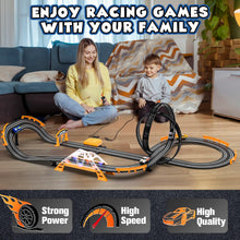 Load image into Gallery viewer, Slot Car Race Track Sets with 4 Slot Cars, Electric Race Car Track Include Slope Circular Overpass Track, Dual Racing Game
