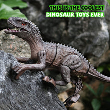 Load image into Gallery viewer, 19" Remote Control Dinosaur Toys for Kids, 8CH Rechargeable Jurassic Velociraptor Imitates Walking with Light & Roaring - Dinosaur Toys