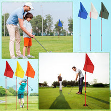Load image into Gallery viewer, 6 Set Golf Flag Stick for Putting Green 3 Section Portable Nylon Flagpoles