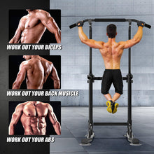 Load image into Gallery viewer, soges Power Tower Pull Up & Dip Station Multi-Function Home Strength Training -Black