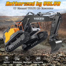 Load image into Gallery viewer, Volvo RC Excavator 17 Channel 3 in 1 Construction Toys, 17 Channel Remote Control Vehicles Tractor Sandbox Toys Digger