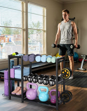 Load image into Gallery viewer, FHXZH 3-Tier Dumbbell Rack Stand Only - Adjustable Weight Rack for Home Gym -(Black)