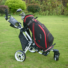 Load image into Gallery viewer, FLAGTAG Golf Push Cart 3 Wheel with 360 Swivel Front Wheel,Lightweight and Foldable Walking Golf Cart,One-Click Foldable,with Foot Brake