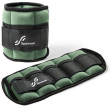 Load image into Gallery viewer, Sportneer Adjustable Ankle Weights 1 Pair 2 4 6 8 10 Lbs Leg Weight Straps-Olive