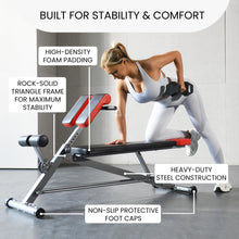 Load image into Gallery viewer, FF Finer Form Multi-Functional Weight Bench for Full All-in-One Body Workout – Adjustable Workout Bench Press for Home Gym, Fitness equipment for Back HyperExtension, Roman Chair Exercise, Sit up