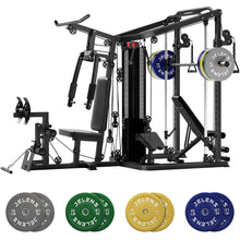 Load image into Gallery viewer, JELENS Home Gym System, 150LB Weight Stack Smith Machine- (Black, 230LBS Colored Weights Package)