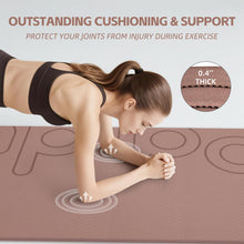 Load image into Gallery viewer, PAIDU Large Yoga Mat, 72" x 36" x 2/5"(10MM) Thick Non-Slip Exercise Mat, SGS-Certified POE Material, Ideal for Home Gym, Yoga, Pilates, Fitness Workouts & Floor Mat (Brown - LOGO)