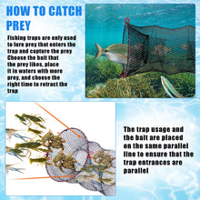 Load image into Gallery viewer, Windyun 3 Pcs Fishing Cast Net with Heavy Duty Sinker Portable Folded Lobster Crab Trap Fishing Net with Long Robust Telescopic Handle Freshwater Saltwater Bait Fishing Accessories (4 Ft)