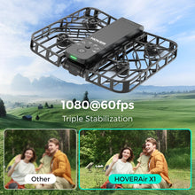 Load image into Gallery viewer, Drone with Camera, Self-Flying Camera Drone with Follow Me Mode, Foldable Mini Drone, Hands-Free Control Black (Combo)