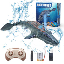 Load image into Gallery viewer, Remote Control Dinosaur Toys for Kids 3 4 5 6 7, Mosasaurus Diving Toys RC Boat with Light and Spray Water for Swimming