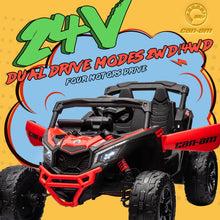 Load image into Gallery viewer, 24V Ride on Toys for Big Kids,Kids Electric Ride on Car UTV 4WD/2WD,High Speed Power Wheels with EVA Rubber Tires - Red