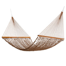 Load image into Gallery viewer, Original Pawleys Island Large Antique Brown DuraCord Rope Hammock – 13 ft. x 55 in., 2-Person, 450 lb Capacity, Oak Spreader Bar, Zinc-Plated Hardware, Handcrafted in the USA