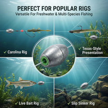Load image into Gallery viewer, Poen 108 Pcs Egg Sinkers Fishing Kit, 3/16oz, 1/4oz, 3/8oz, 1/2oz, 1oz