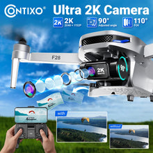 Load image into Gallery viewer, F28 2K Camera Drone for Adults, GPS Auto Follow, Foldable FPV Drone with One-Button Return, Orbit, Waypoint, Selfie Mode, 26 Min Flight Time