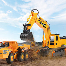 Load image into Gallery viewer, Remote Control Excavator Toy 2 Batteries RC Excavators Sandbox Digger Hydraulic Construction Toys Vehicles