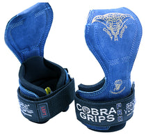 Load image into Gallery viewer, Cobra Grips Weight Lifting Gloves with Adjustable Neoprene Padded Wrist Wraps -(PRO Blue Leather)