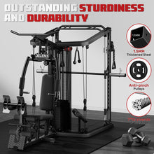 Load image into Gallery viewer, JELENS Home Gym System, 150LB Weight Stack Smith Machine-(Black, Classical Package)