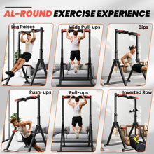 Load image into Gallery viewer, DOBESTS Foldable Power Tower Pull Up Bar Dip Station- Black Style 1 - Multifunction Bar