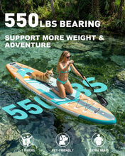 Load image into Gallery viewer, SOLAVERO 11'6" Inflatable Stand Up Paddle Board Supports 550 lbs - Extra Wide Stable Design with Non-Slip EVA Deck, SUP with Premium Accessories for Adults & Youth