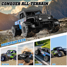 Load image into Gallery viewer, Monster Truck Toys for Boys 4-12 - 1/16 Scale Waterproof Amphibious 4WD RC Car w/ 2 Batteries (50 Min),Q191 Remote Control Car, Blue