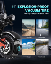 Load image into Gallery viewer, Electric Scooter for Adults with Seat, 60V 50MPH High Speed, 6000W Dual Motor 55Miles Long Range, 11'' Tubeless Tires