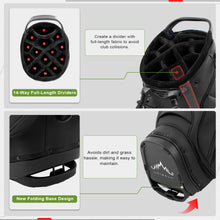 Load image into Gallery viewer, uniHimal Premier 14-Way Golf Stand Bag, Lightweight Leather Classic Black