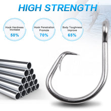 Load image into Gallery viewer, Fishing Hooks Tuna Circle Hook - 80pcs Stainless Steel Big Game Hooks 2X Strong Fish Short Shank Circle Saltwater Hook 13/0