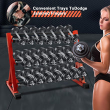 Load image into Gallery viewer, Prime Prosperity Dumbbell Rack 3 Tier Heavy Duty Weight Organizer Dumbbell Storage Stand Holder 1100lbs Capacity Quick Assembly Dumbbell Weight Storage Rack For Home Gym, Red (Rack Only)