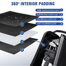 Load image into Gallery viewer, Golf Travel Bag for Airlines, Hard Case Top, TSA Lock, 1680D Oxford Fabric