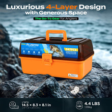 Load image into Gallery viewer, PLUSINNO Fishing Tackle Kit, Large 12X Spacious 4-Layer Tackle Box, 547 Pcs