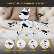 Load image into Gallery viewer, Top Race Rechargeable Robot Dog- Interactive Smart Robo Dog for Kids Ages 5-7 - Programmable with Remote Control (White)