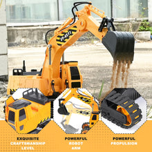 Load image into Gallery viewer, Remote Control Excavator Toy 2 Batteries RC Excavators Sandbox Digger Hydraulic Construction Toys Vehicles