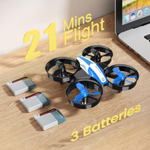 Load image into Gallery viewer, Holy Stone Mini Drone for Kids and Beginners RC Nano Quadcopter Indoor Small Helicopter Plane with Auto Hovering, 3D Flips, Headless Mode and 3 Batteries, Great Gift Toy for Boys and Girls, HS210 Blue