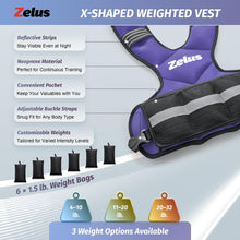 Load image into Gallery viewer, ZELUS Weighted Vest for Men and Women, 11-20lb, Violet