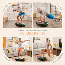 Load image into Gallery viewer, Lifepro Rumblex 4D Curved Vibration Plate Exercise Machine — Triple Motor, 7 Modes & 60 Speeds Vibrating Platform Machine — Full Body Vibration Plate for Lymphatic Drainage & at Home Workout