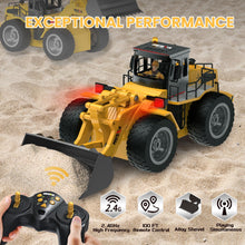 Load image into Gallery viewer, RC Bulldozer Toy Remote Control Bulldozer RC Construction Vehicles for Boys 1:18 Remote Control Tractor with Alloy Shovel Off-Road 4WD