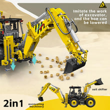 Load image into Gallery viewer, Excavator and Bulldozer 2 in 1, RC Bulldozer Building Set for Boys, APP Remote Control Truck Construction Vehicles Model with Motors