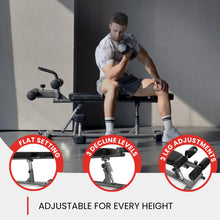 Load image into Gallery viewer, Finer Form Sit Up Bench with Reverse Crunch Handle for Ab Bench Exercises - Abdominal Exercise Equipment with 3 Adjustable Height Settings