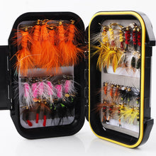 Load image into Gallery viewer, Fly Fishing Flies Assortment Kit Dry Wet Nyphms Tenkara Popper Streamer Woolly Bugger for Trout Bass Salmon Steelhead with Fly Box (Propeller Flies Kit 42pcs)
