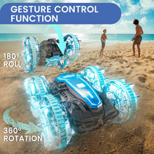 Load image into Gallery viewer, Amphibious Remote Control Car Boat, 4WD Gesture RC Car with Waterproof Remote Control, RC Stunt Car with LED Lights