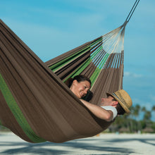 Load image into Gallery viewer, LA SIESTA Flora Classic Cotton Hammock & CasaMount, Extra Large 2 Person Hammock - King, Chocolate